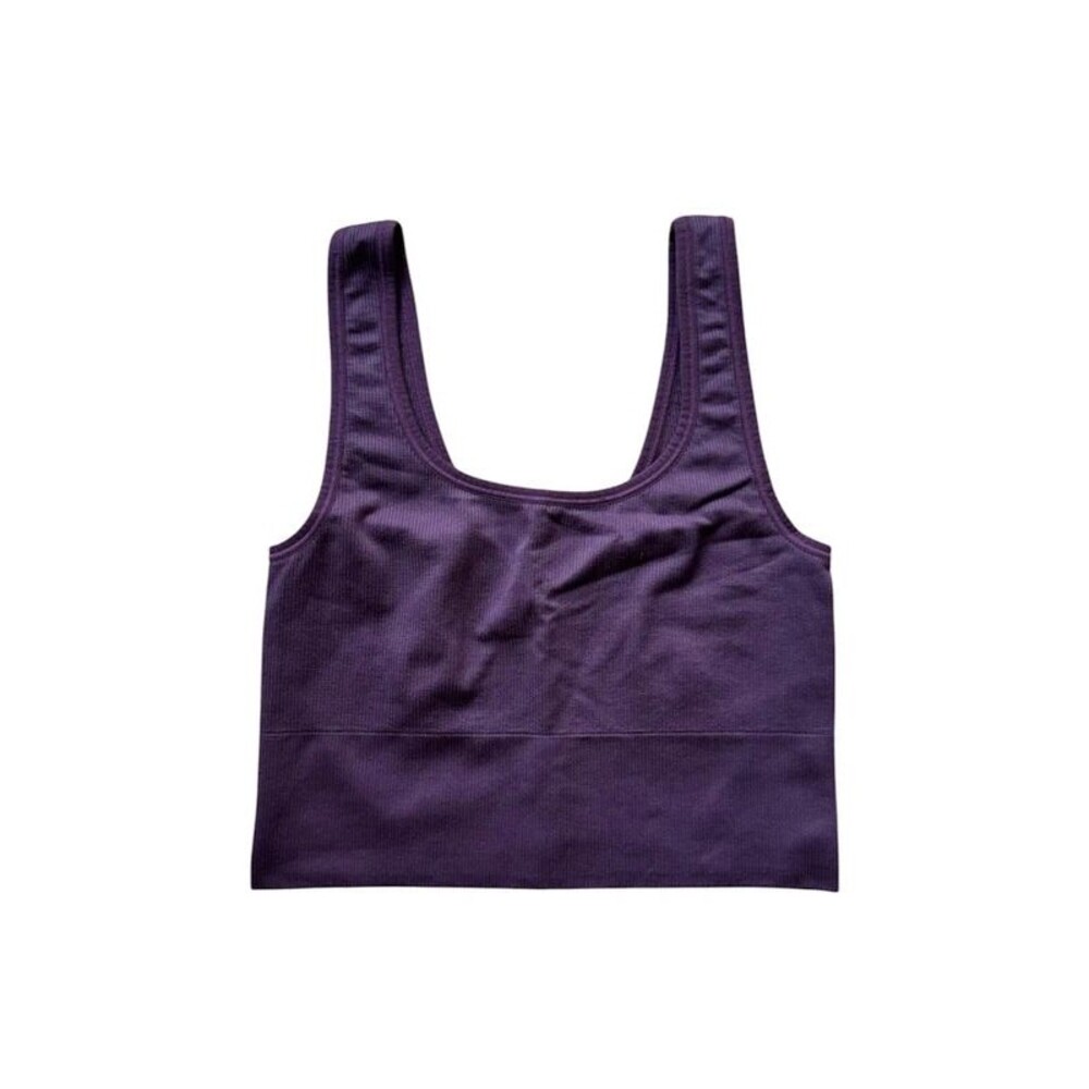 Athleta Ribbed Crop Tank Top Purple XS